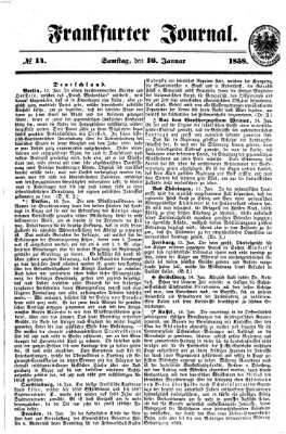 Frankfurter Journal Samstag 16. Januar 1858