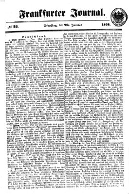 Frankfurter Journal Dienstag 26. Januar 1858