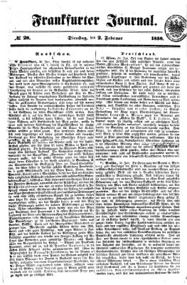 Frankfurter Journal Dienstag 2. Februar 1858