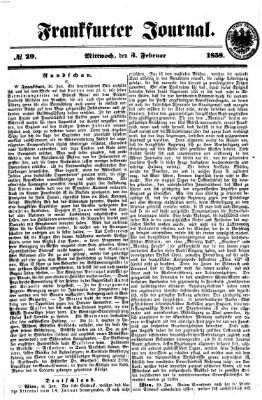 Frankfurter Journal Mittwoch 3. Februar 1858