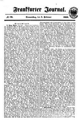 Frankfurter Journal Donnerstag 4. Februar 1858