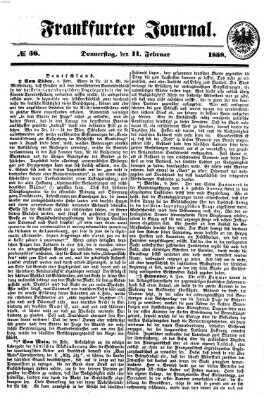 Frankfurter Journal Donnerstag 11. Februar 1858