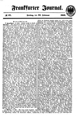 Frankfurter Journal Freitag 12. Februar 1858