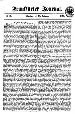 Frankfurter Journal Samstag 13. Februar 1858