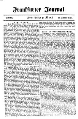 Frankfurter Journal Sonntag 14. Februar 1858