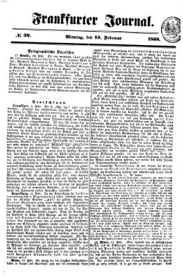 Frankfurter Journal Montag 15. Februar 1858