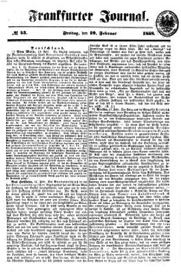 Frankfurter Journal Freitag 19. Februar 1858