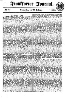 Frankfurter Journal Donnerstag 25. Februar 1858