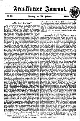 Frankfurter Journal Freitag 26. Februar 1858