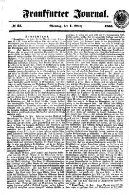 Frankfurter Journal Montag 1. März 1858