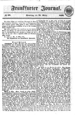 Frankfurter Journal Sonntag 21. März 1858