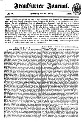 Frankfurter Journal Dienstag 23. März 1858