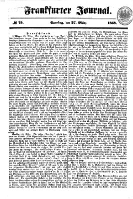 Frankfurter Journal Samstag 27. März 1858