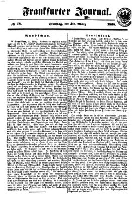 Frankfurter Journal Dienstag 30. März 1858