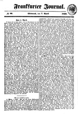 Frankfurter Journal Mittwoch 7. April 1858