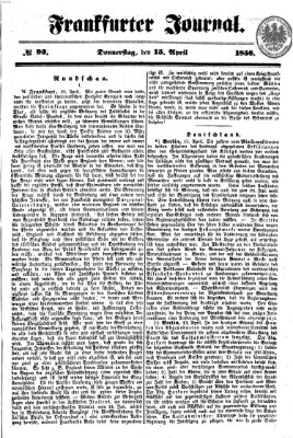 Frankfurter Journal Donnerstag 15. April 1858