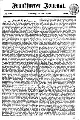 Frankfurter Journal Montag 26. April 1858