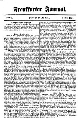 Frankfurter Journal Montag 3. Mai 1858