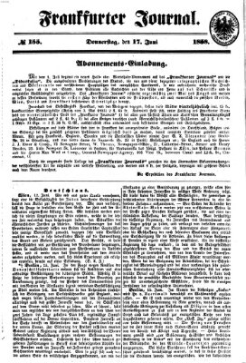 Frankfurter Journal Donnerstag 17. Juni 1858