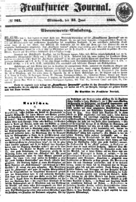 Frankfurter Journal Mittwoch 23. Juni 1858