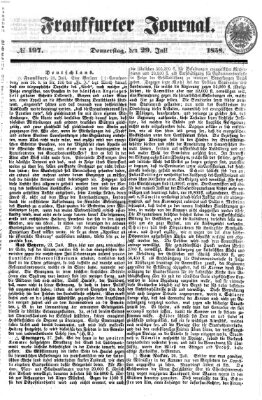 Frankfurter Journal Donnerstag 29. Juli 1858