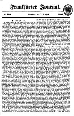 Frankfurter Journal Samstag 7. August 1858