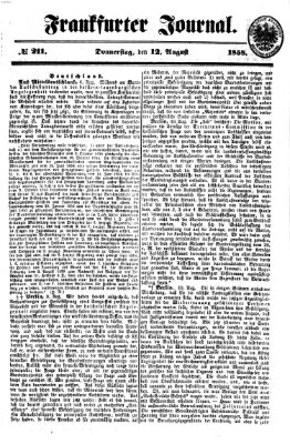 Frankfurter Journal Donnerstag 12. August 1858