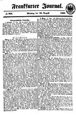 Frankfurter Journal Montag 16. August 1858