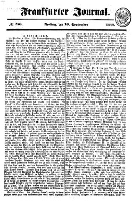 Frankfurter Journal Freitag 10. September 1858