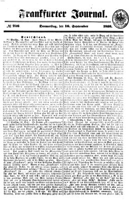 Frankfurter Journal Donnerstag 16. September 1858