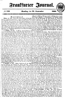 Frankfurter Journal Samstag 18. September 1858