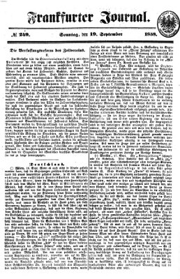 Frankfurter Journal Sonntag 19. September 1858