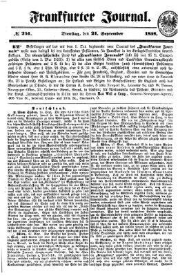 Frankfurter Journal Dienstag 21. September 1858