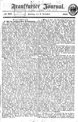 Frankfurter Journal Freitag 1. Oktober 1858