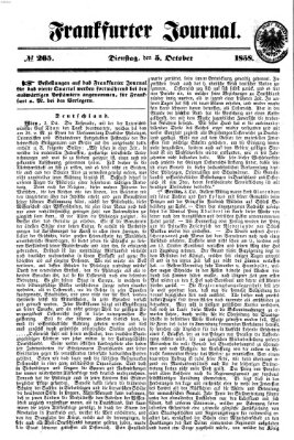 Frankfurter Journal Dienstag 5. Oktober 1858