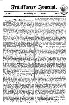 Frankfurter Journal Donnerstag 7. Oktober 1858
