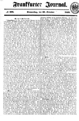 Frankfurter Journal Donnerstag 28. Oktober 1858