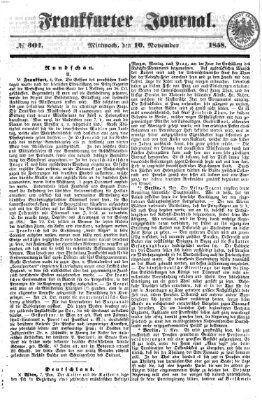 Frankfurter Journal Mittwoch 10. November 1858