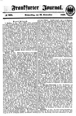 Frankfurter Journal Donnerstag 18. November 1858