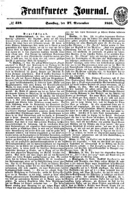 Frankfurter Journal Samstag 27. November 1858