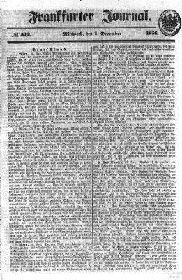 Frankfurter Journal Mittwoch 1. Dezember 1858