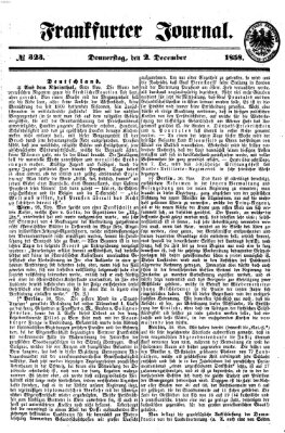 Frankfurter Journal Donnerstag 2. Dezember 1858