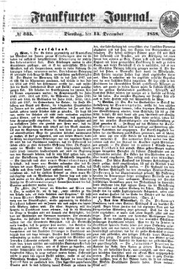 Frankfurter Journal Dienstag 14. Dezember 1858