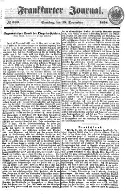 Frankfurter Journal Samstag 18. Dezember 1858