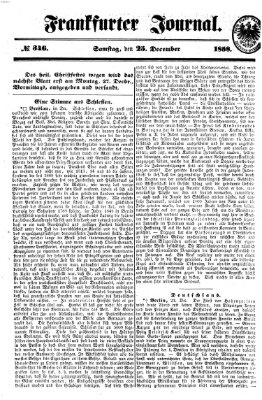 Frankfurter Journal Samstag 25. Dezember 1858