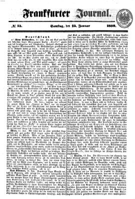 Frankfurter Journal Samstag 15. Januar 1859