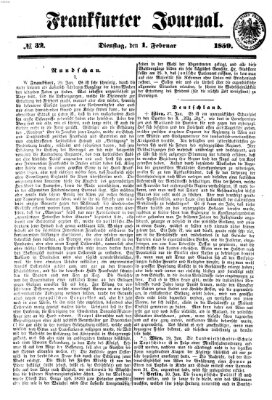 Frankfurter Journal Montag 1. Februar 1858