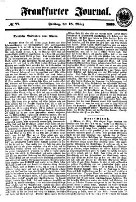 Frankfurter Journal Freitag 18. März 1859