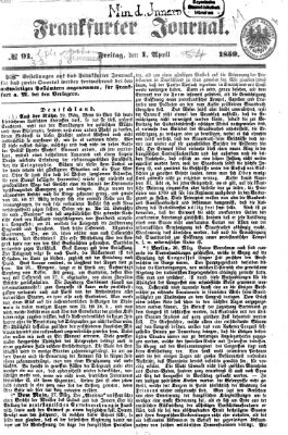 Frankfurter Journal Freitag 1. April 1859