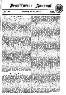 Frankfurter Journal Mittwoch 13. April 1859